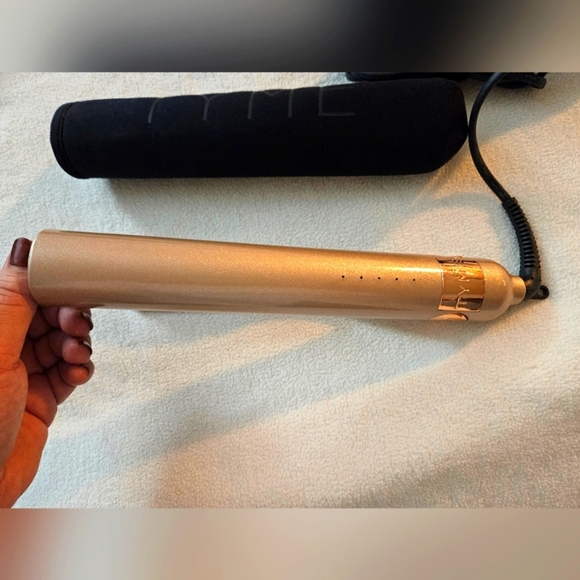 TYME Iron Flat Iron and Curling Iron in One Titanium Rose Gold Black Pouch EUC - Picture 3 of 8